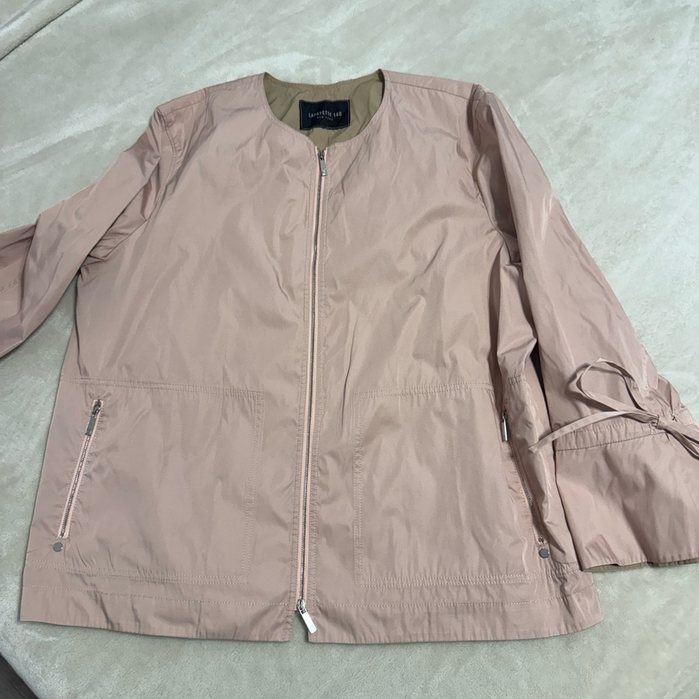 Lafayette 148 New York Pink Lightweight Full Zipper Jacket